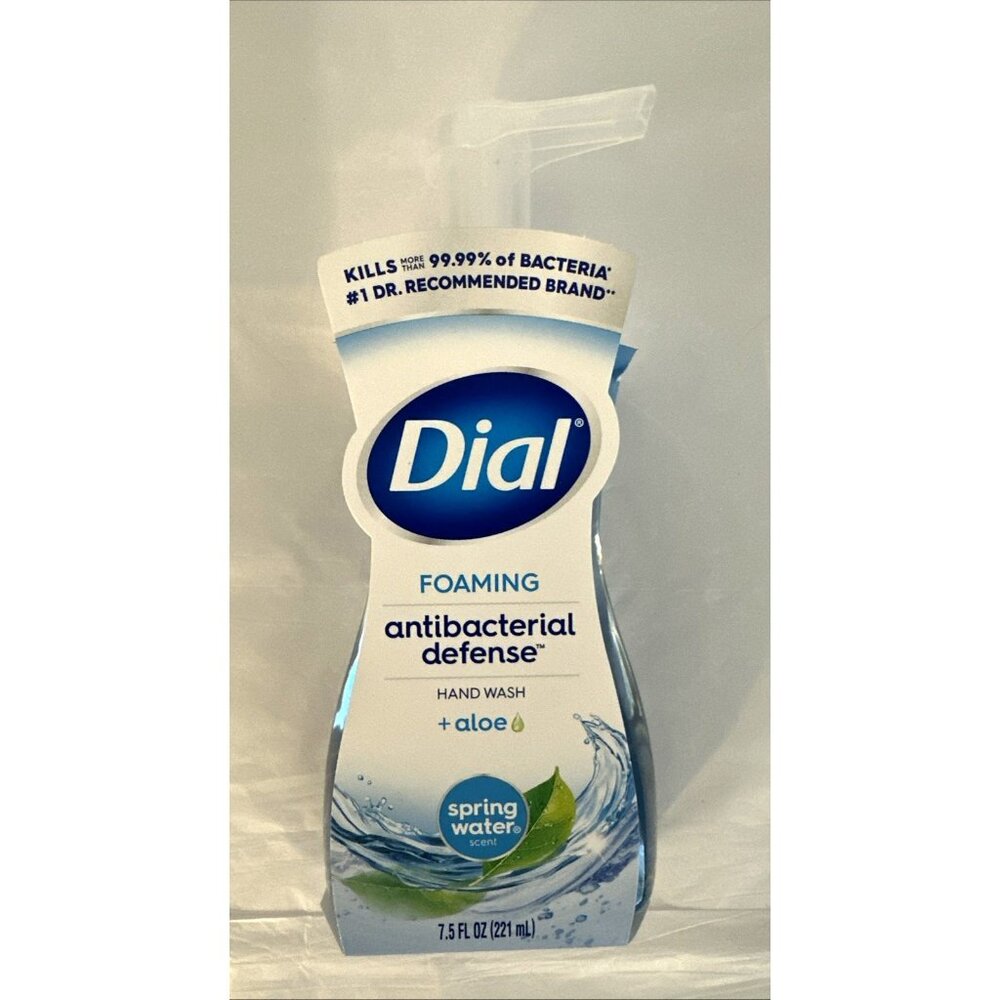 6 Pack Dial Foaming Antibacterial Hand Wash Aloe Spring Water Scent 7.5 fl oz